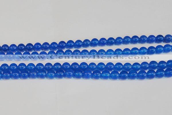 CAG7160 15.5 inches 8mm round blue agate gemstone beads