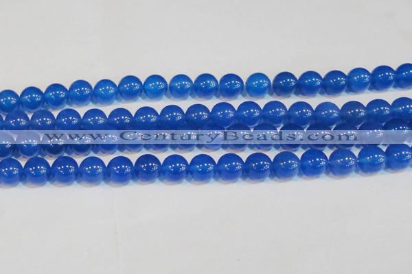 CAG7161 15.5 inches 10mm round blue agate gemstone beads