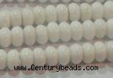 CAG7191 15.5 inches 5*8mm rondelle white agate gemstone beads