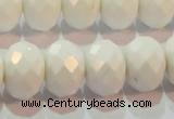 CAG7195 15.5 inches 10*14mm faceted rondelle white agate beads