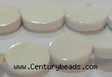 CAG7236 15.5 inches 13*18mm oval white agate gemstone beads
