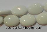CAG7240 15.5 inches 10*14mm oval white agate gemstone beads