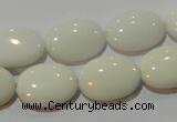 CAG7242 15.5 inches 15*20mm oval white agate gemstone beads