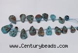 CAG7432 Top drilled 15*20mm - 20*35mm freeform ocean agate beads