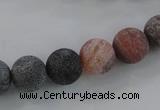 CAG7552 15.5 inches 8mm round frosted agate beads wholesale