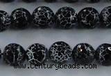 CAG7602 15.5 inches 8mm faceted round frosted agate beads wholesale