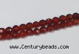 CAG7861 15.5 inches 3mm faceted round red agate beads wholesale