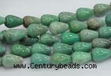 CAG7894 15.5 inches 6*10mm teardrop grass agate beads wholesale