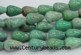 CAG7896 15.5 inches 8*12mm teardrop grass agate beads wholesale