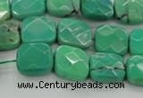 CAG7911 15.5 inches 12*12mm faceted square grass agate beads