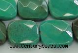 CAG7917 15.5 inches 25*25mm faceted square grass agate beads