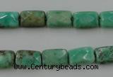 CAG7923 15.5 inches 8*10mm faceted rectangle grass agate beads