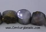 CAG7947 7.5 inches 8*10mm oval plated white druzy agate beads