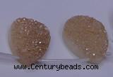 CAG8131 Top drilled 18*25mm teardrop champagne plated druzy agate beads