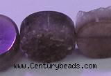 CAG8439 15.5 inches 30mm coin grey druzy agate gemstone beads