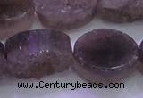 CAG8446 15.5 inches 20*30mm oval grey druzy agate gemstone beads