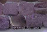 CAG8452 15.5 inches 12*16mm rectangle grey druzy agate gemstone beads