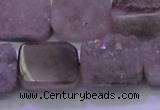 CAG8453 15.5 inches 13*18mm rectangle grey druzy agate gemstone beads