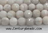 CAG8514 15.5 inches 6mm faceted round grey agate beads wholesale