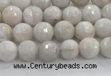 CAG8516 15.5 inches 10mm faceted round grey agate beads wholesale