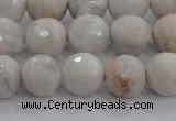 CAG8517 15.5 inches 12mm faceted round grey agate beads wholesale