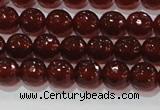 CAG8591 15.5 inches 8mm faceted round red agate gemstone beads