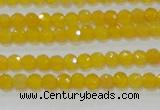 CAG8600 15.5 inches 4mm faceted round yellow agate gemstone beads