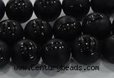 CAG8686 15.5 inches 8mm round matte tibetan agate gemstone beads
