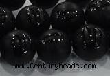 CAG8740 15.5 inches 16mm round matte tibetan agate gemstone beads