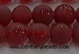 CAG8907 15.5 inches 6mm round matte red agate beads wholesale