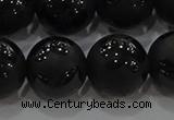 CAG8927 15.5 inches 10mm round matte black agate beads wholesale