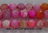 CAG8962 15.5 inches 4mm faceted round fire crackle agate beads