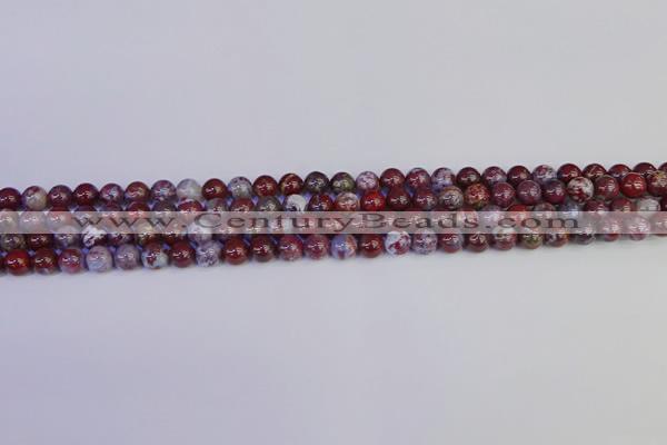 CAG9120 15.5 inches 4mm round red lightning agate beads