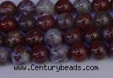 CAG9121 15.5 inches 6mm round red lightning agate beads