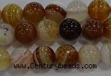 CAG9156 15.5 inches 8mm round line agate beads wholesale