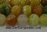 CAG9165 15.5 inches 10mm round line agate beads wholesale