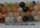 CAG9220 15.5 inches 4mm faceted round line agate beads wholesale