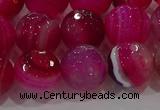 CAG9243 15.5 inches 12mm faceted round line agate beads wholesale