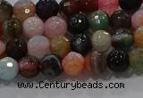 CAG9249 15.5 inches 6mm faceted round line agate beads wholesale