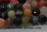 CAG9251 15.5 inches 10mm faceted round line agate beads wholesale