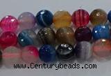 CAG9255 15.5 inches 4mm faceted round line agate beads wholesale