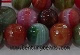 CAG9266 15.5 inches 12mm faceted round line agate beads wholesale