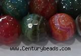 CAG9268 15.5 inches 16mm faceted round line agate beads wholesale