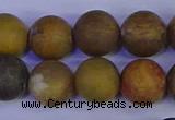 CAG9285 15.5 inches 14mm round matte ocean jasper beads wholesale