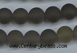 CAG9313 15.5 inches 10mm round matte grey agate beads wholesale