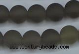 CAG9314 15.5 inches 12mm round matte grey agate beads wholesale