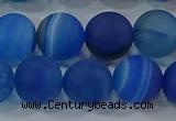 CAG9334 15.5 inches 12mm round matte line agate beads wholesale
