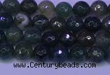 CAG9361 15.5 inches 6mm faceted round moss agate beads wholesale