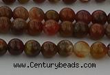 CAG9390 15.5 inches 4mm round red moss agate beads wholesale