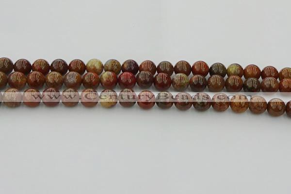 CAG9392 15.5 inches 8mm round red moss agate beads wholesale